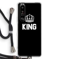 King zwart: Sony Xperia 1 III Transparant Hoesje met koord