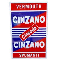Cinzano Cinsoda Emaille Bord - 97 x 63cm