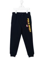 POLO RALPH LAUREN KIDS pantalon de jogging à logo imprimé - Bleu