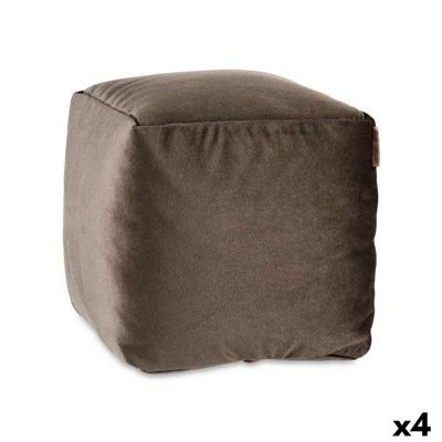 Poef Gift Decor QUADRADO-CINZA QUADRADO-CINZA Grijs polyestyreen Fluweel (4 Stuks)