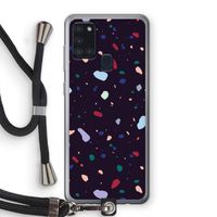 Dark Rounded Terrazzo: Samsung Galaxy A21s Transparant Hoesje met koord