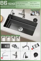 Luxe Waterval Keukenspoelbak - Zwart RVS | Enkelbak | Onderbouw | Inclusief Kraan & Zeepdispenser Luxe Waterval Keukenspoelbak - Zwart RVS | Enkelbak | Onderbouw | Inclusief Kraan & Zeepdispenser