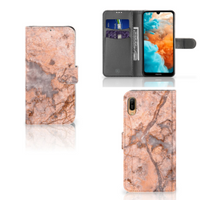 Huawei Y6 (2019) Bookcase Marmer Oranje - thumbnail