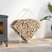 Brandhoutrek 80x25x80 cm koudgewalst staal wit
