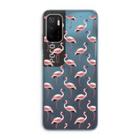 Flamingoprint groen: Xiaomi Poco M3 Pro 5G Transparant Hoesje