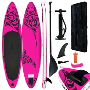 vidaXL Stand Up Paddleboardset opblaasbaar 366x76x15 cm roze