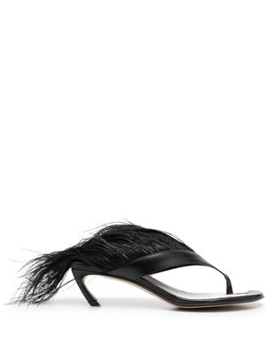 Lanvin sandales Feather Swing 65 en cuir - Noir