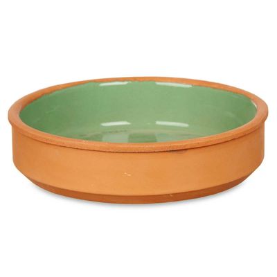 Set 4x tapas/creme brulee serveer schaaltjes terracotta/groen 16x4 cm