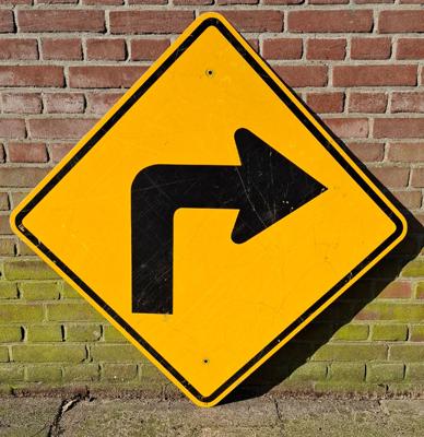 Right Turn Pijl Verkeersbord - 76 x 76cm - Origineel