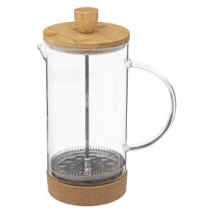 Secret de Gourmet French press cafetiere - glas/bamboe - 1 liter