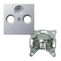 Gira eind cai wandcontactdoos EDC1000 met inzetplaat aluminium