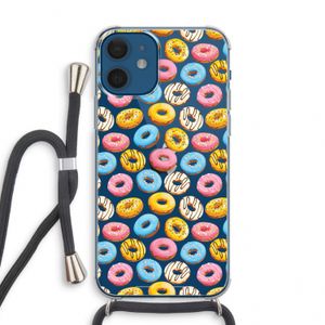 Pink donuts: iPhone 12 mini Transparant Hoesje met koord