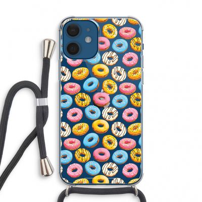 Pink donuts: iPhone 12 mini Transparant Hoesje met koord