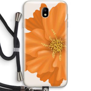 Orange Ellila flower: Samsung Galaxy J7 (2017) Transparant Hoesje met koord