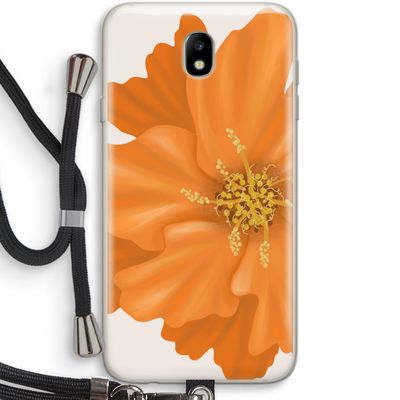 Orange Ellila flower: Samsung Galaxy J7 (2017) Transparant Hoesje met koord