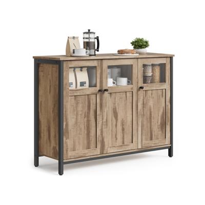 Dressoir vintage bruin-zwart, Kameelbruin + inktzwart