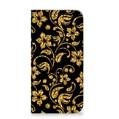 iPhone 16 Plus Smart Cover Gouden Bloemen iPhone 16 Plus Smart Cover Gouden Bloemen