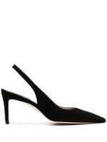 Stuart Weitzman escarpins pointus en daim à bride arrière 75 mm - Noir