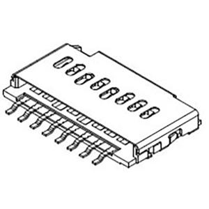 Molex 1051620001 Kaartlezer Totaal aantal polen: 8 Rastermaat: 1.1 mm Inhoud: 2000 stuk(s) Tape on Full reel