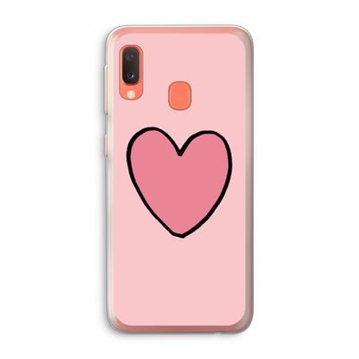 Hartje: Samsung Galaxy A20e Transparant Hoesje