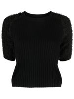 PINKO haut nervuré à manches courtes - Noir