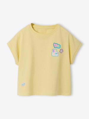 T-shirt met korte mouwen voor meisjes lichtgeel