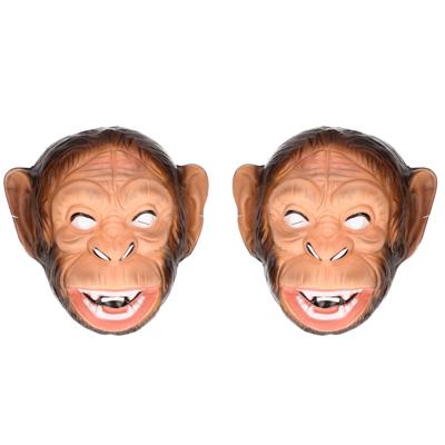 Plastic apen dieren verkleed masker voor volwassenen