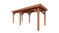 Trendhout Overkapping Siena 595x300 cm- Plat dak- Onbehandeld lariks Douglas hout- Trendhout