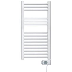 Zehnder Aura E elektrische handdoekradiator 78.6x40cm 300watt 230 volt | 50 Hz Staal Wit glans pbez-080-40-mq