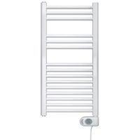 Zehnder Aura E elektrische handdoekradiator 78.6x40cm 300watt 230 volt | 50 Hz Staal Wit glans pbez-080-40-mq