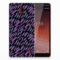 Nokia 1 Plus TPU bumper Feathers Color