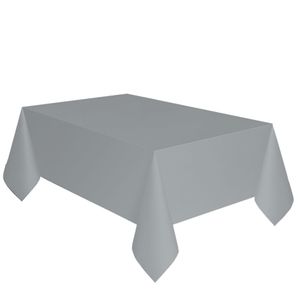Papieren tafelkleden/tafellakens decoratie zilver grijs 137 x 274 cm