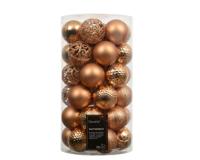 Kerstballen kunststof d6 cm brandy 37 st Decoris - Decoris