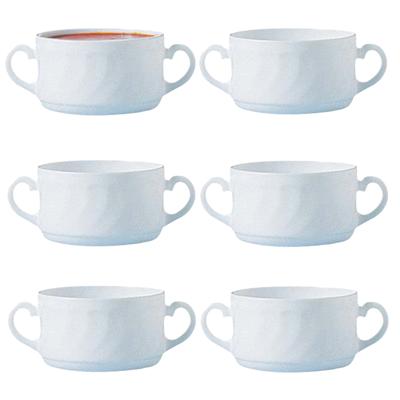 Soepkommen Essential - 6x - wit - D9.5 x 6 cm - porselein - schaaltjes met oren