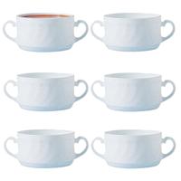 Soepkommen Essential - 6x - wit - D9.5 x 6 cm - porselein - schaaltjes met oren