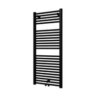 Designradiator Plieger Palmyra 580 Watt Midden- of Zijaansluiting 117,5x50 cm Zwart