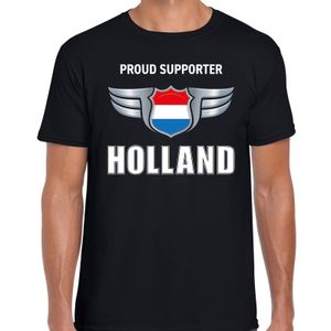 Proud supporter Holland / Nederland t-shirt zwart voor heren