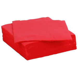 Diner/feest servetten - 30x - helder rood - 38 x 38 cm - papier - 3-laags