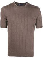 Barba t-shirt en maille nervurée - Marron