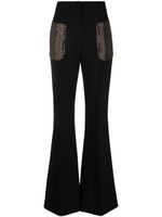 Elie Saab pantalon évasé à ornements en cristal - Noir