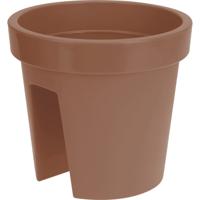 Kunststof balkon plantenpot/bloempot - terracotta - 28 x 25 cm - Reling