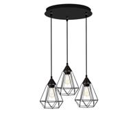 Lyora HanglampPaolo 3-lichts zwart - 7605189