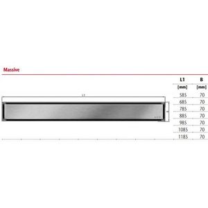 Aco Showerdrain c colours douchegoot 685mm, h: 92mm met vloerflens, zwart