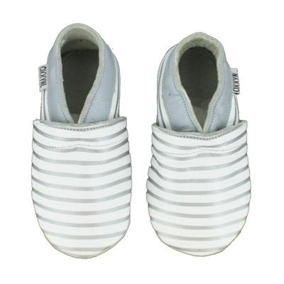 Oxxy babyslofjes streepjes wit zilver-19