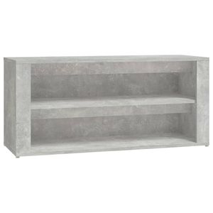 vidaXL Schoenenrek 100x35x45 cm bewerkt hout betongrijs