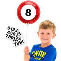 Leeftijd verjaardag versiering folieballon met leeftijd cijfers stickers 23 cm   - - thumbnail