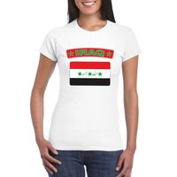 T-shirt met Irakese vlag wit dames - thumbnail