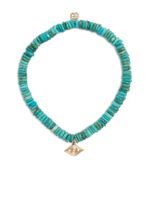 Sydney Evan bracelet Evil Eye en or 14ct serti de turquoise - Bleu - thumbnail