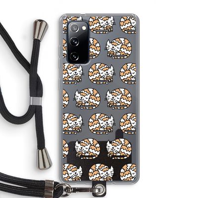 Slapende poes: Samsung Galaxy S20 FE / S20 FE 5G Transparant Hoesje met koord