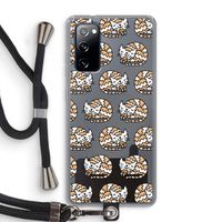 Slapende poes: Samsung Galaxy S20 FE / S20 FE 5G Transparant Hoesje met koord